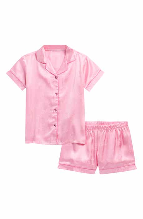 Juicy Couture Kids' Logo Jacquard Two-Piece Satin Short Pajamas