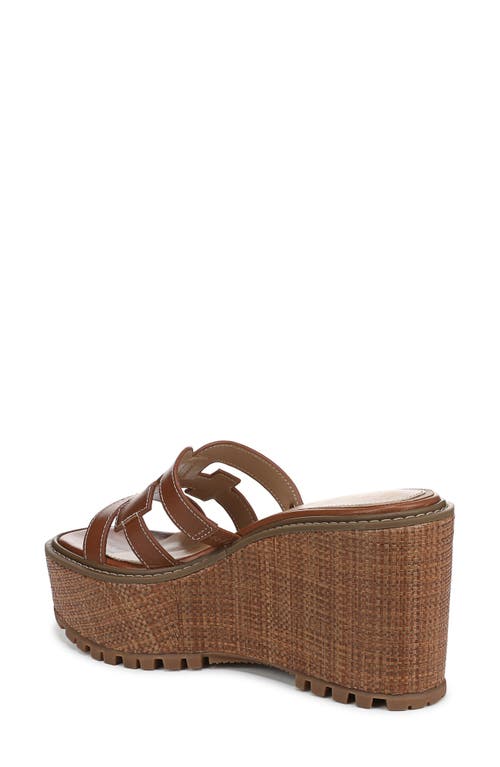 Sam Edelman Laine Platform Wedge Sandal In Rich Cognac