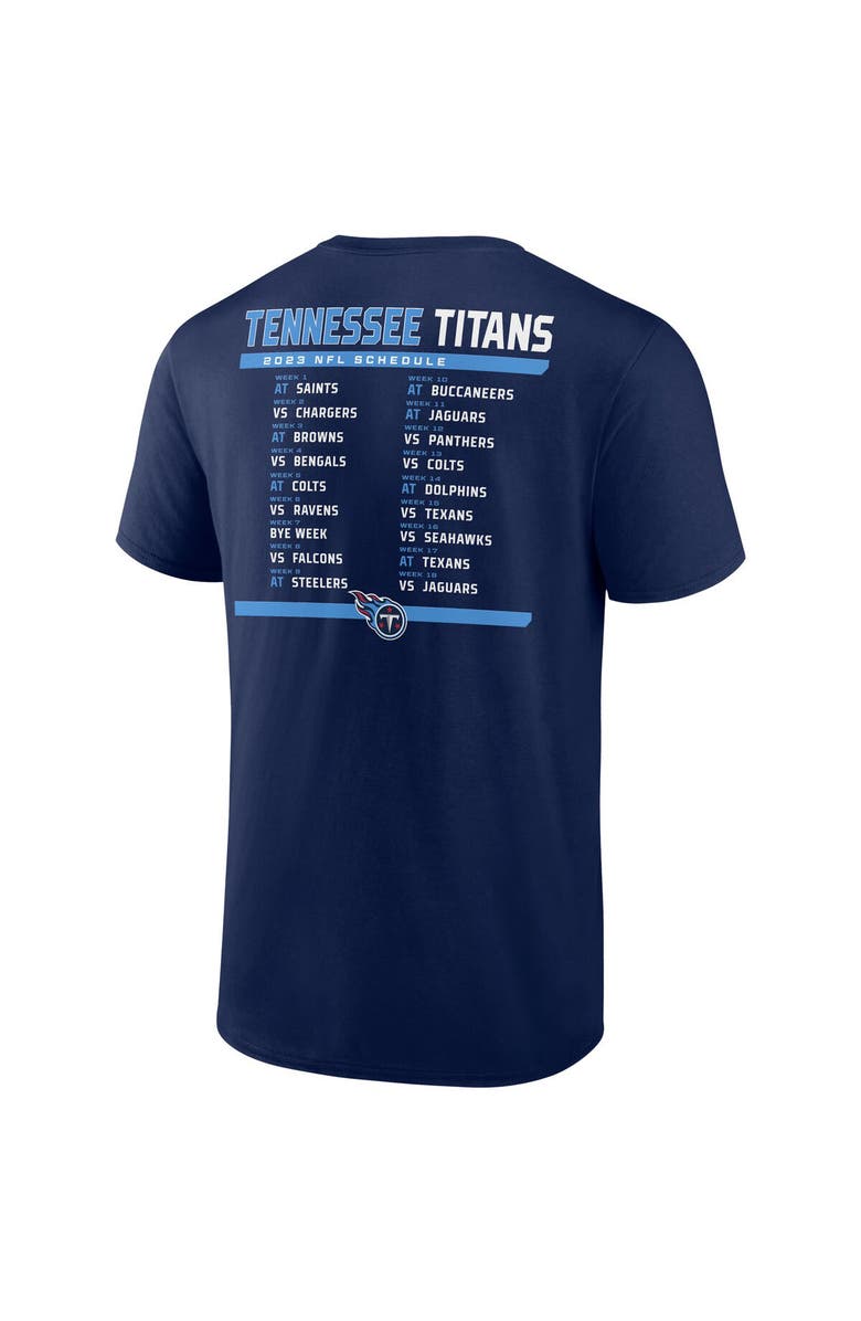 FANATICS Men's Fanatics Branded Navy/White Tennessee Titans Two-Pack 2023 Schedule T-Shirt Combo Set, Alternate, color, 