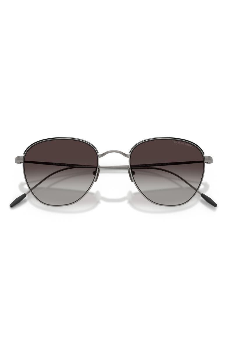 ARMANI 51mm Round Sunglasses, Alternate, color, Matte Gunmetal / Grey Gradient