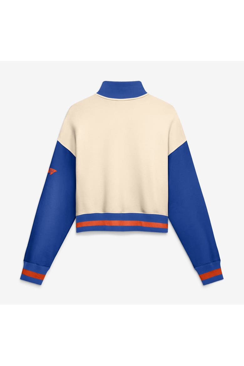 Women's Nike Natural/Royal Florida Gators Oversized Legacy Color Block Cropped Quarter-Zip Pullover, Alternate, color, Natural