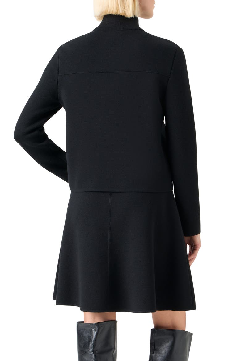 Mixed Media Crop Jacket, Alternate, color, BLACK
