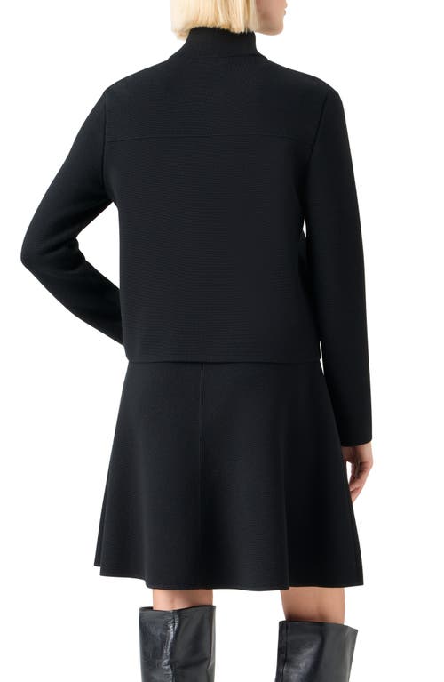 Akris Punto Mixed Media Crop Jacket In Black