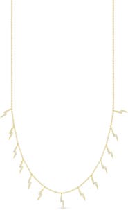 SPHERA MILANO Cubic Zirconia Pavé Lightning Charm Necklace
