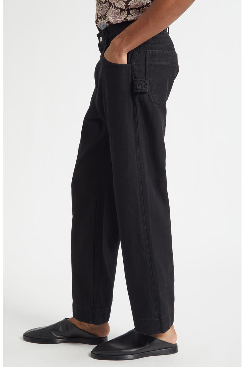 Embroidered Denim Knolly Brook Trousers, Alternate, color, BLACK