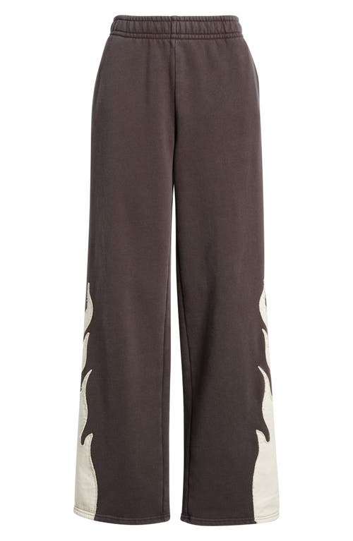 Pacsun Flame Appliqué Sweatpants In Brown