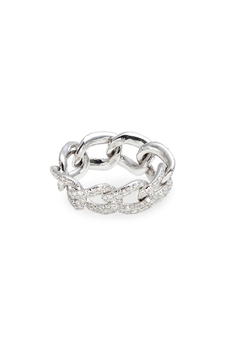 SHAY Pavé Diamond Link Ring, Main, color, White Gold