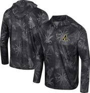 COLOSSEUM Men's Colosseum Black Appalachian State Mountaineers Palms Printed Lightweight Quarter-Zip Hooded Top