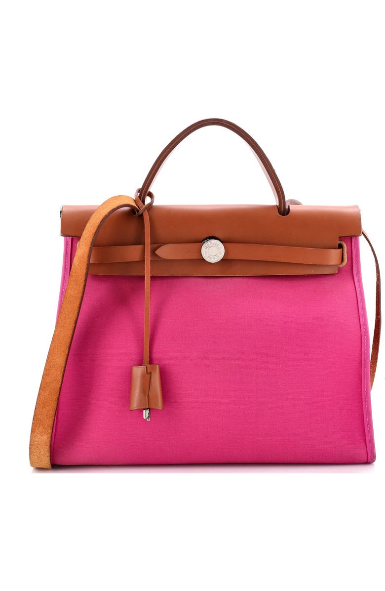 Pre-Owned Hermes Herbag Zip Leather and Toile 31, Main, color, Magnolia