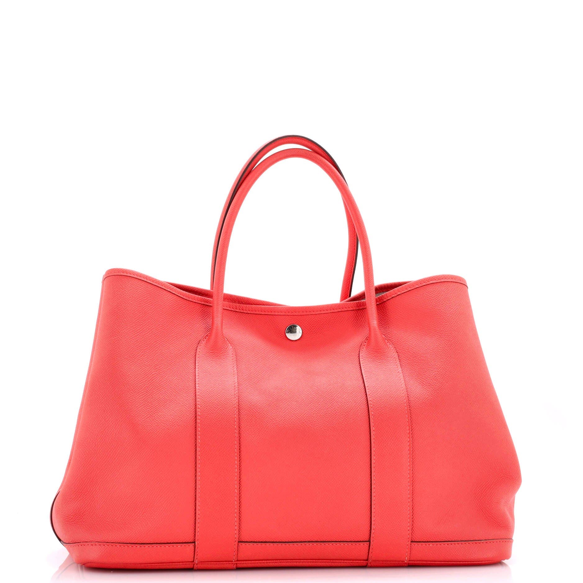 Pre-Owned Hermes Garden Party Tote Leather 36, Alternate, color, Rouge Pivoine