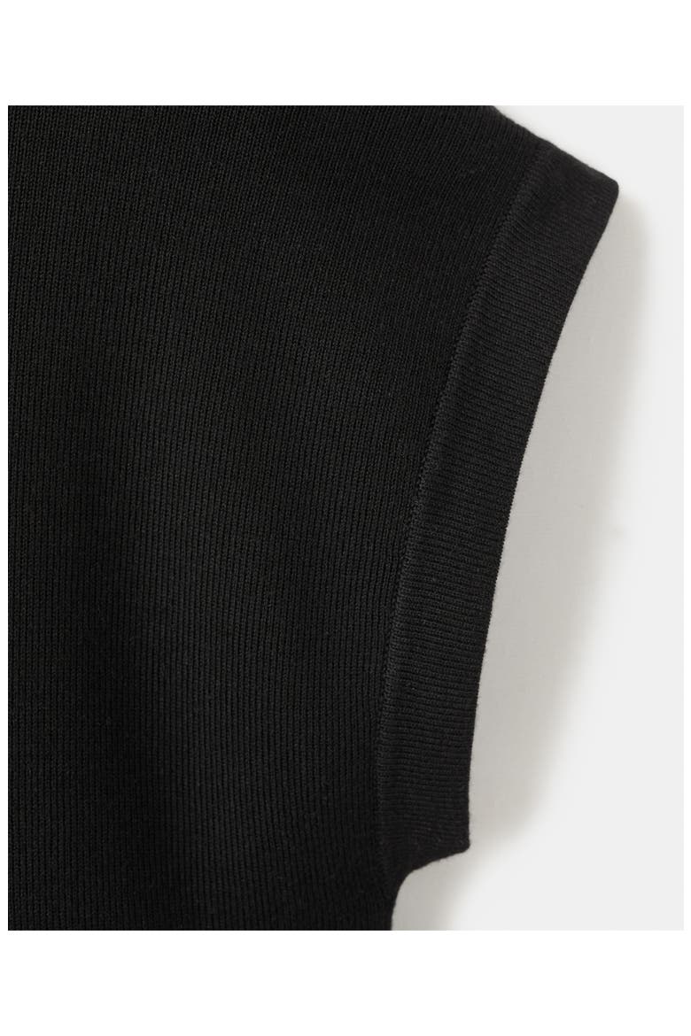 Short Sleeve Cotton Blend Sweater, Alternate, color, BLACK
