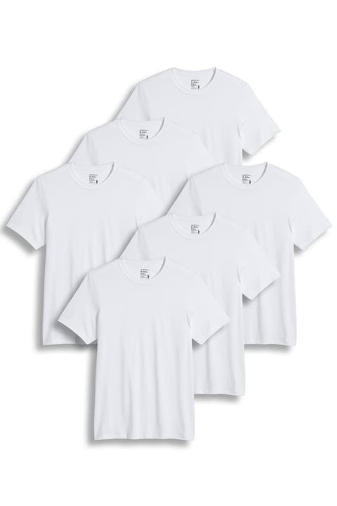 Men's 100% Cotton Classic Crew Neck Undershirt - 6 Pack