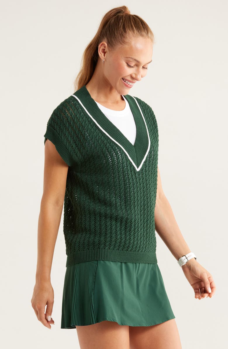 Recess Pickleball x Zella Court Sweater Vest, Alternate, color, Green Park