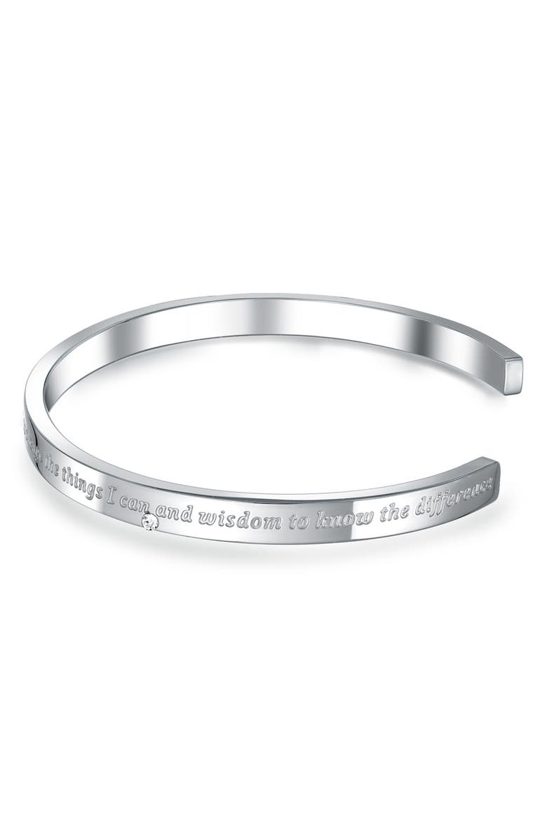 BLING JEWELRY Gender Inclusive Inspirational Serenity Cuff Bracelet, Alternate, color, Grey