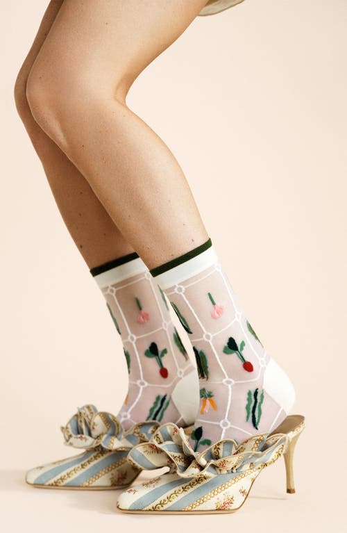 Shop Hansel From Basel Yachae Sheer Crew Socks In White