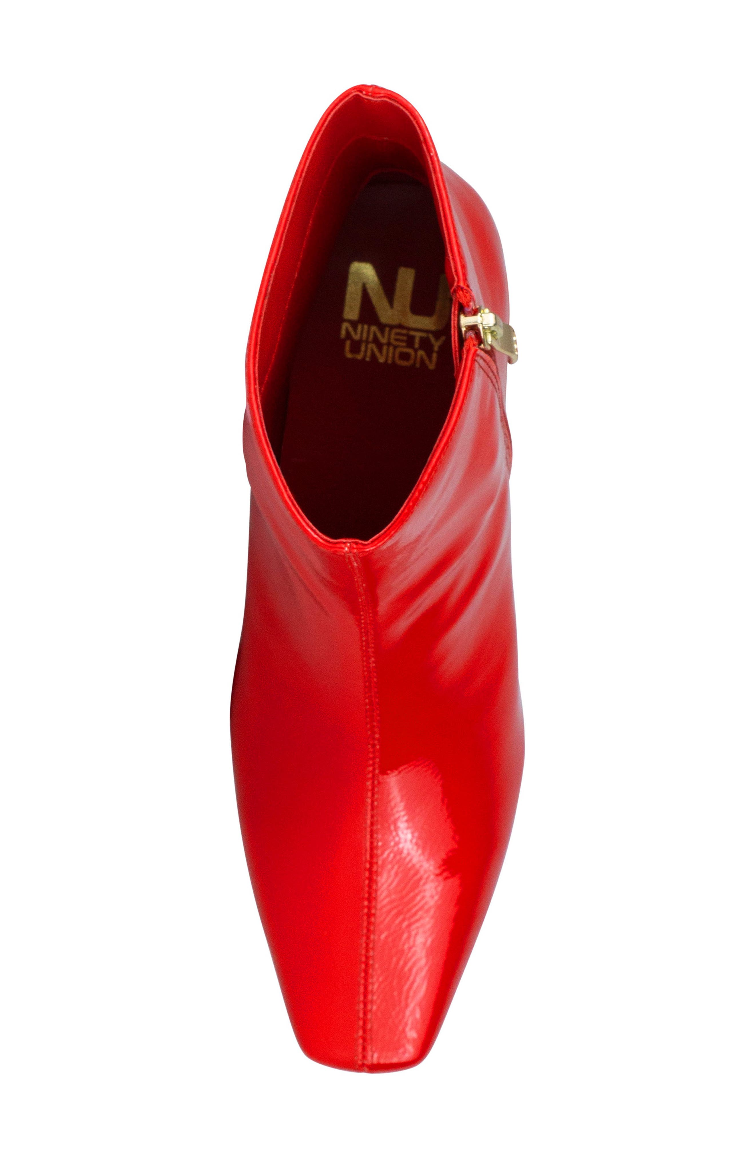 Napoli Fluted Block Heel Boot, Alternate, color, RED