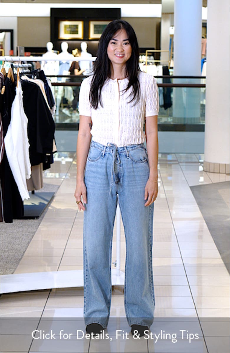 Featherweight Phoebe Drawstring Wide Leg Jeans, sales video thumbnail