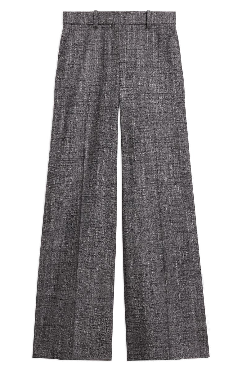 Theory Crosshatch Wool Blend Pants, Alternate, color, Charcoal Multi