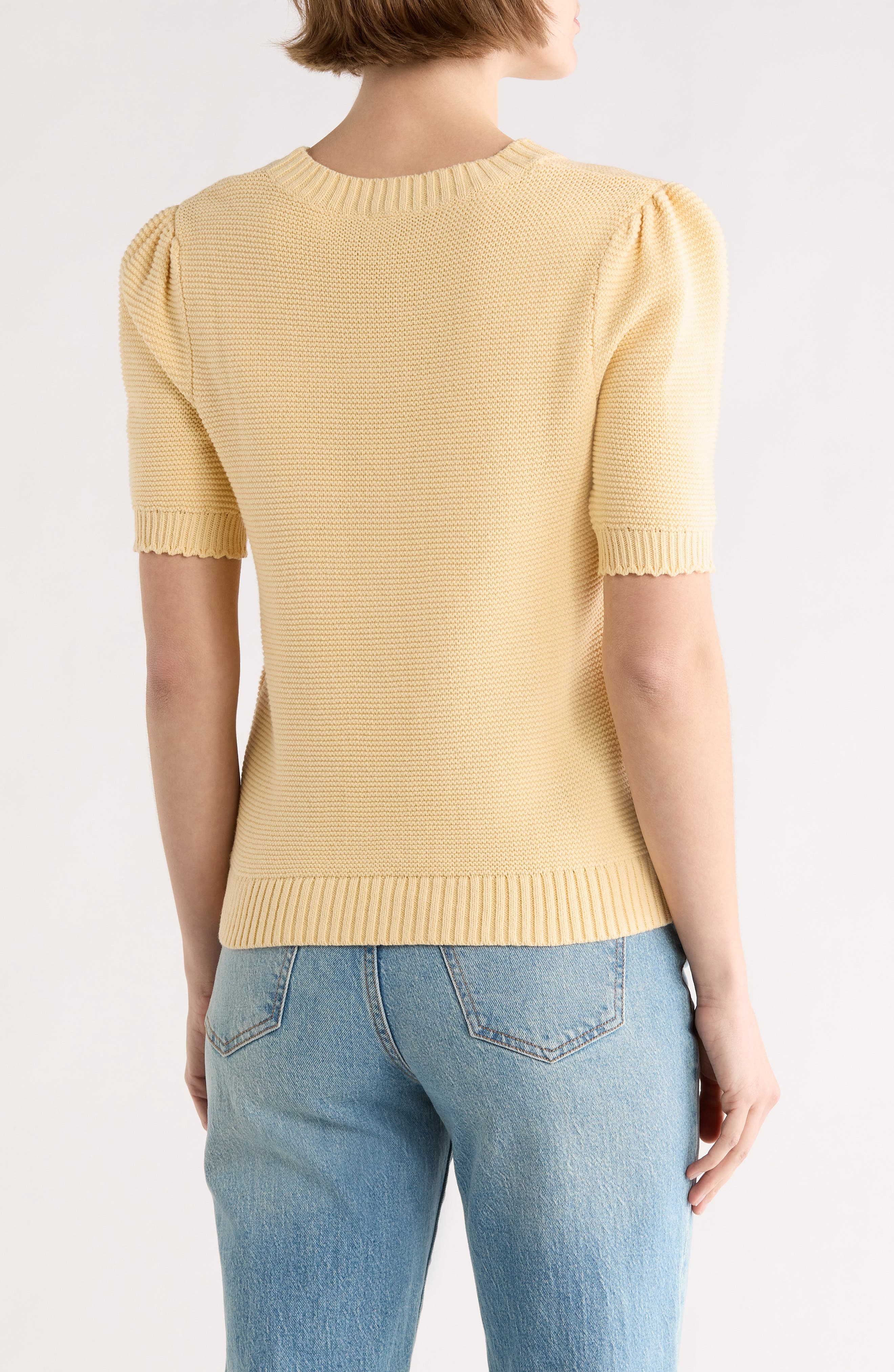 Textured Stitch Short Sleeve Sweater - image 2