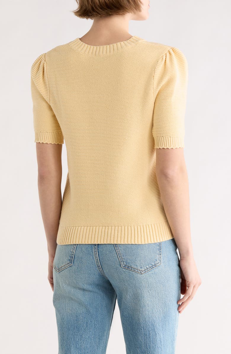 Melrose and Market Textured Stitch Short Sleeve Sweater, Alternate, color, Beige Gelato
