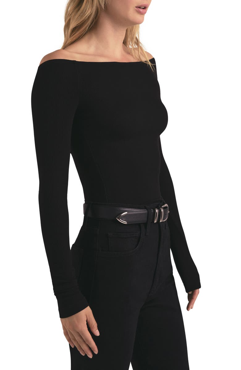 Favorite Daughter The Sydney Off the Shoulder Long Sleeve Top, Alternate, color, Black