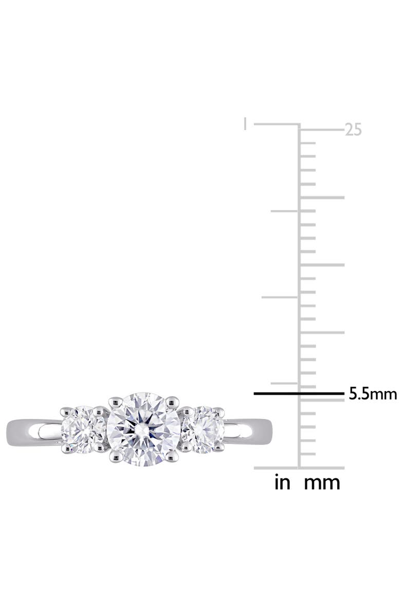 1CT DEW Moissanite 3-Stone Ring, Alternate, color, Sterling Silver