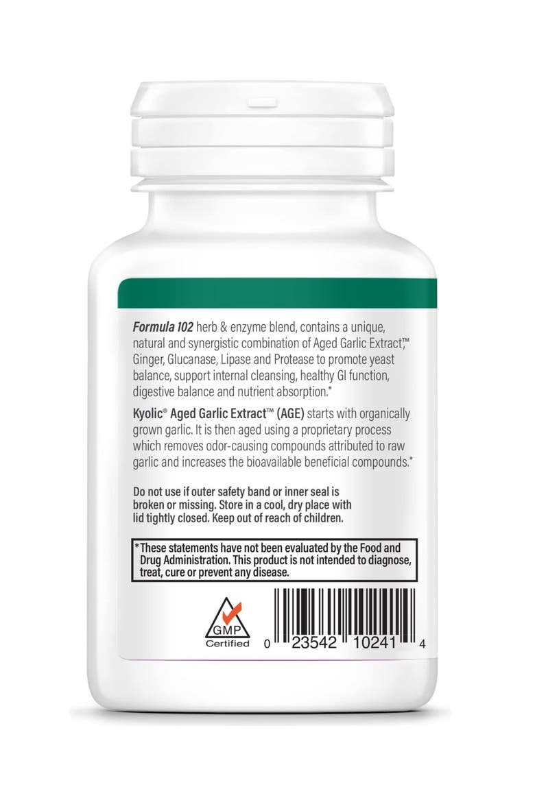 Aged Garlic Extract Formula 102, Cleanse & Digestion, Ginger and Enzyme Complex, 100 Capsules, Alternate, color, None