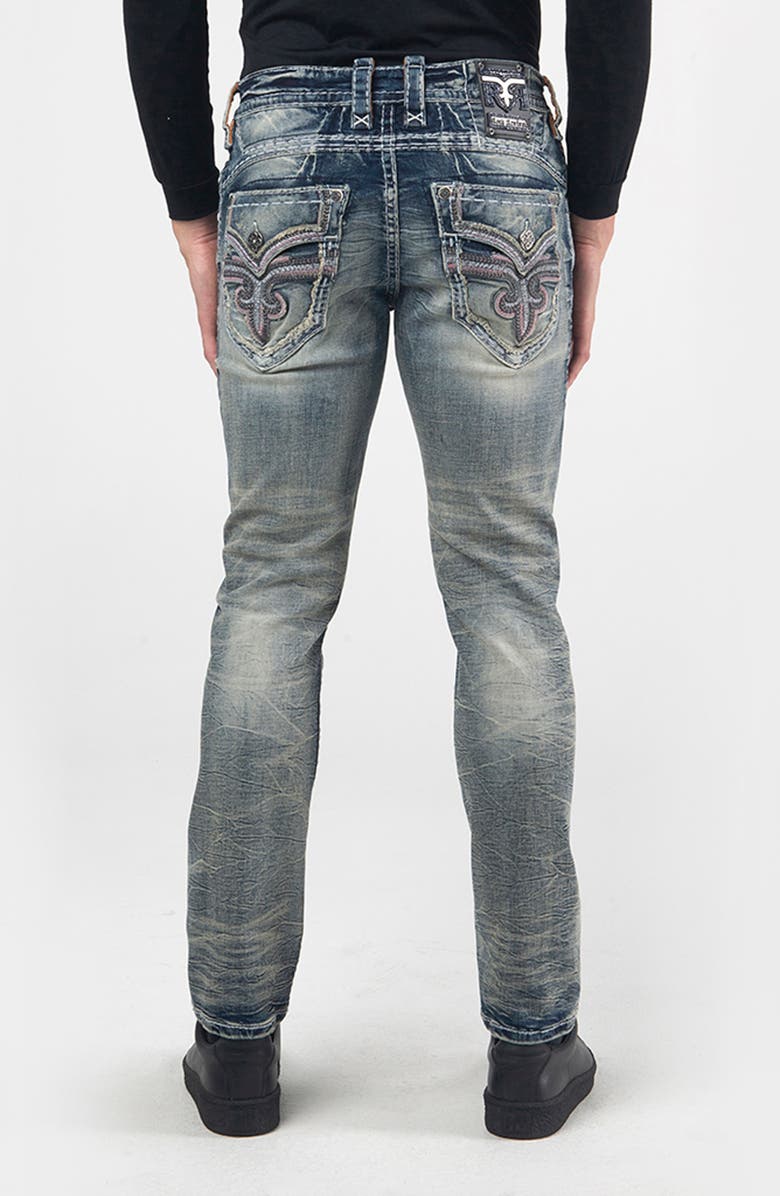 Rock Revival Alternative Rip & Repair Straight Leg Stretch Jeans, Alternate, color, 