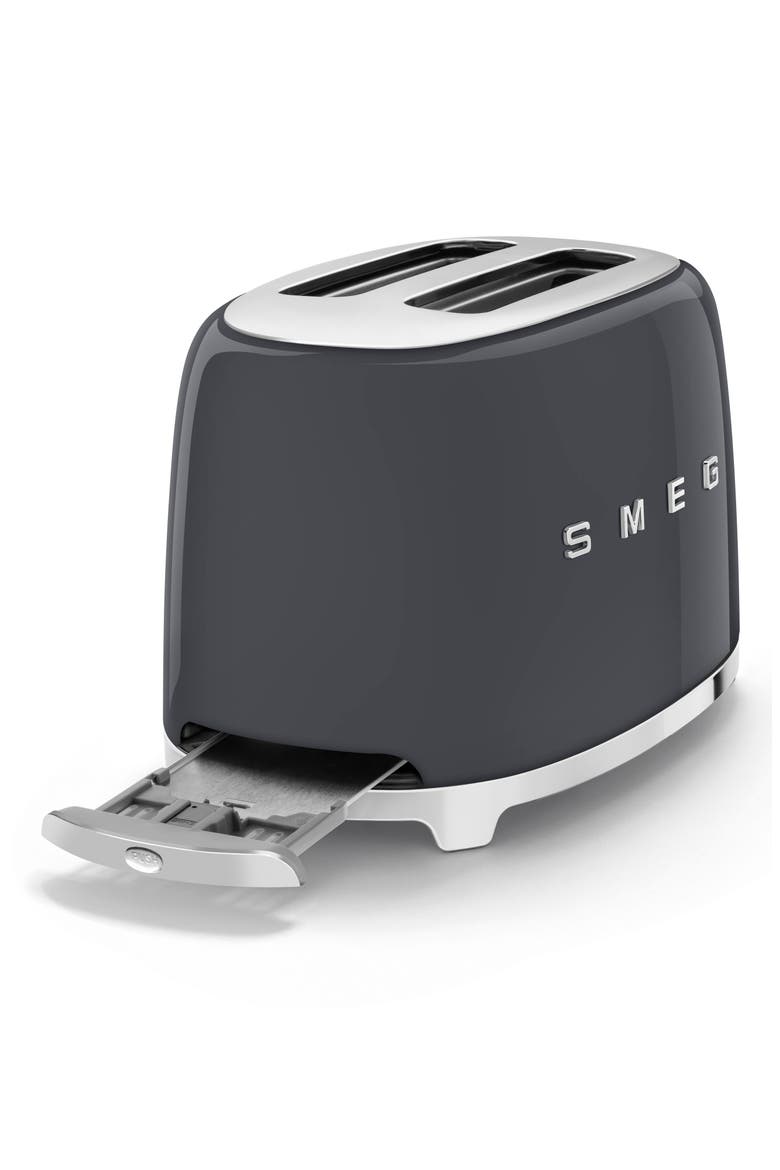 50s Retro Style Two-Slice Toaster, Alternate, color, SLATE GREY