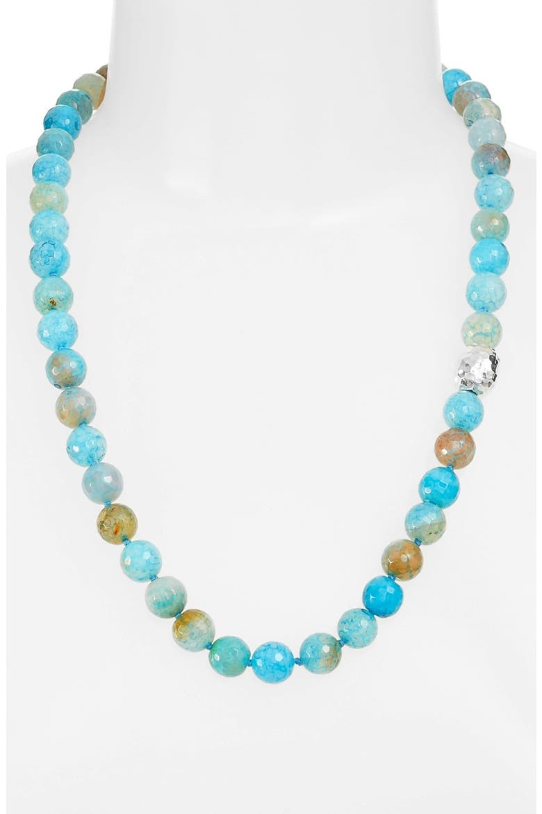 Beaded Necklace, Main, color, MIXED TEAL AGATE
