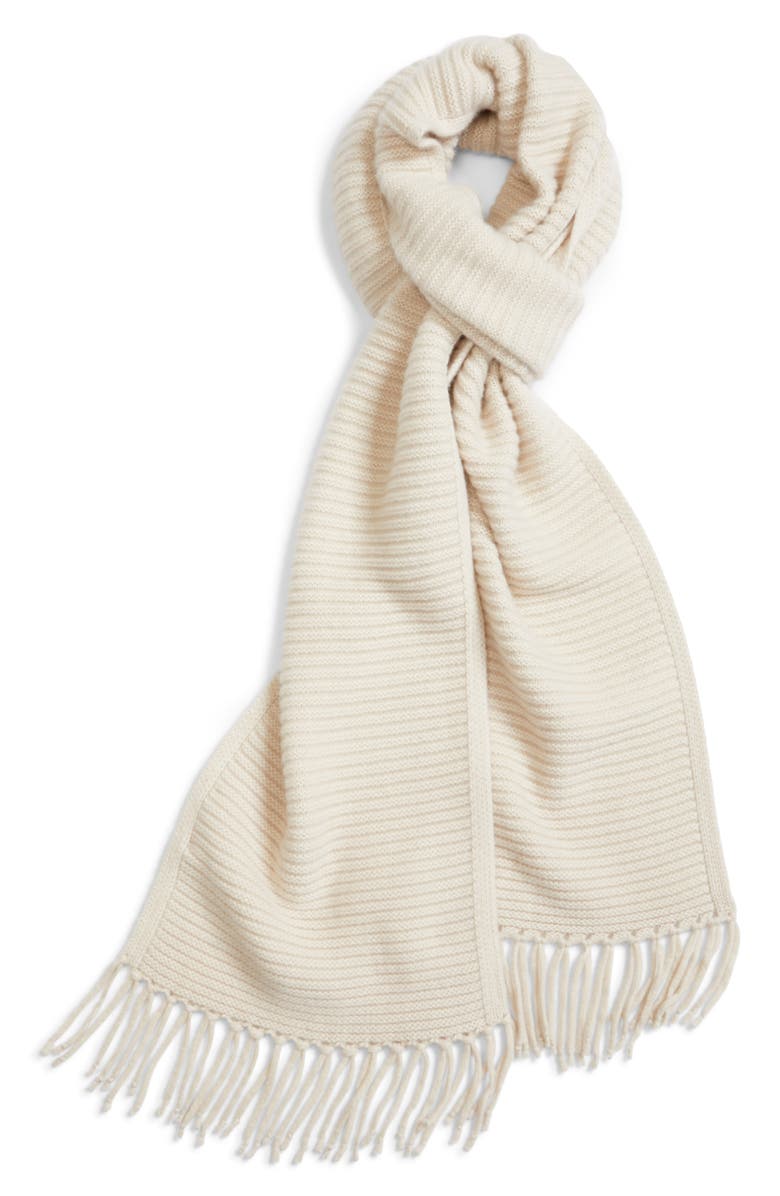 Max Mara X-Large Sagoma Ribbed Wool & Cashmere Scarf, Alternate, color, 