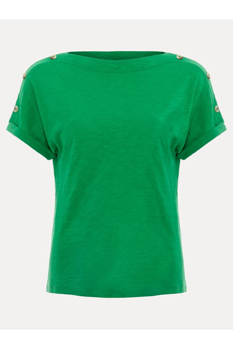 Suzie Shoulder-Button Relaxed T-Shirt, Alternate, color, Green