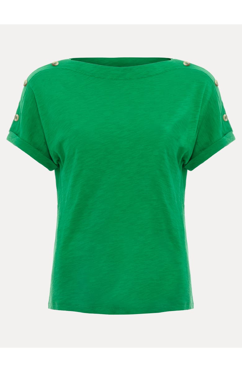 Phase Eight Suzie Shoulder-Button Relaxed T-Shirt, Alternate, color, Green