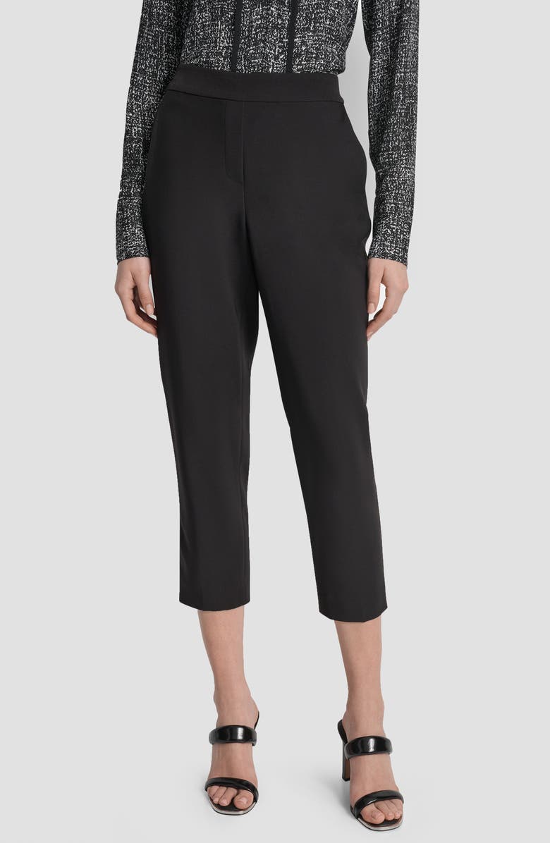 DKNY Straight Leg Ankle Length Pants, Main, color, Black