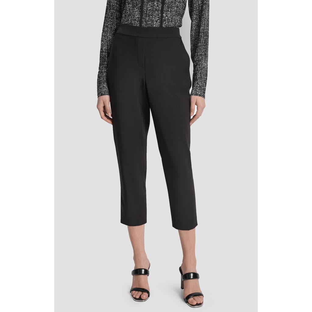 Dkny Womens Flare Legs High Rise Cropped Pants In Black