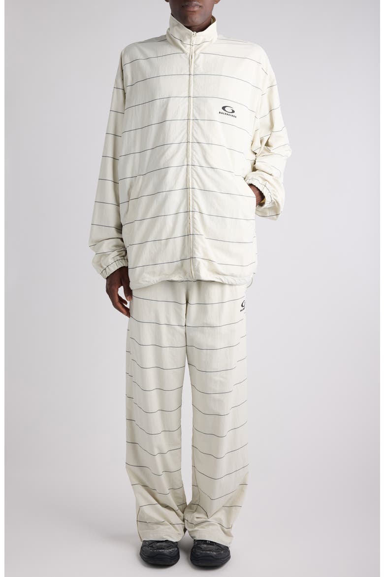 Stripe Track Jacket, Alternate, color, DIRTY WHITE/ BLACK