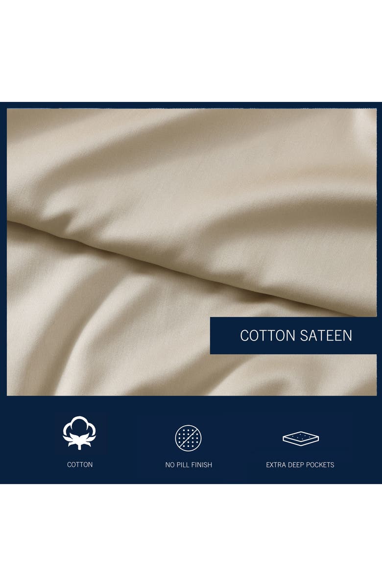 Nautica Regata Solid 400 Thread Count Cotton Sheet Set, Alternate, color, Twine