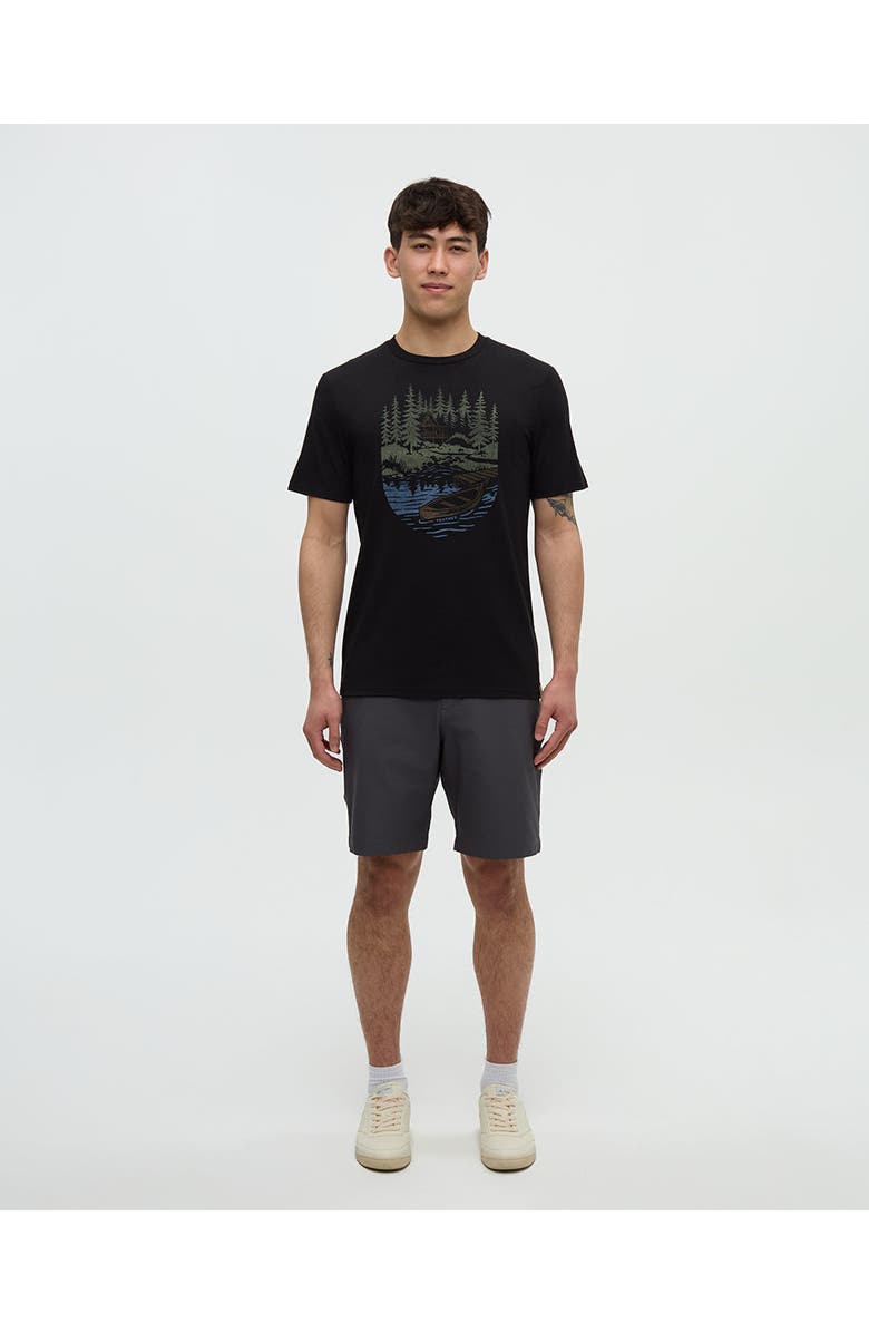 tentree Getaway T-Shirt, Alternate, color, Meteorite Black/Light Moss