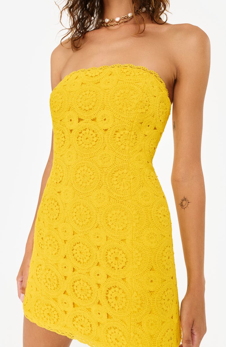 CAMI NYC Yareli Strapless Lace Trim Minidress, Alternate, color, 