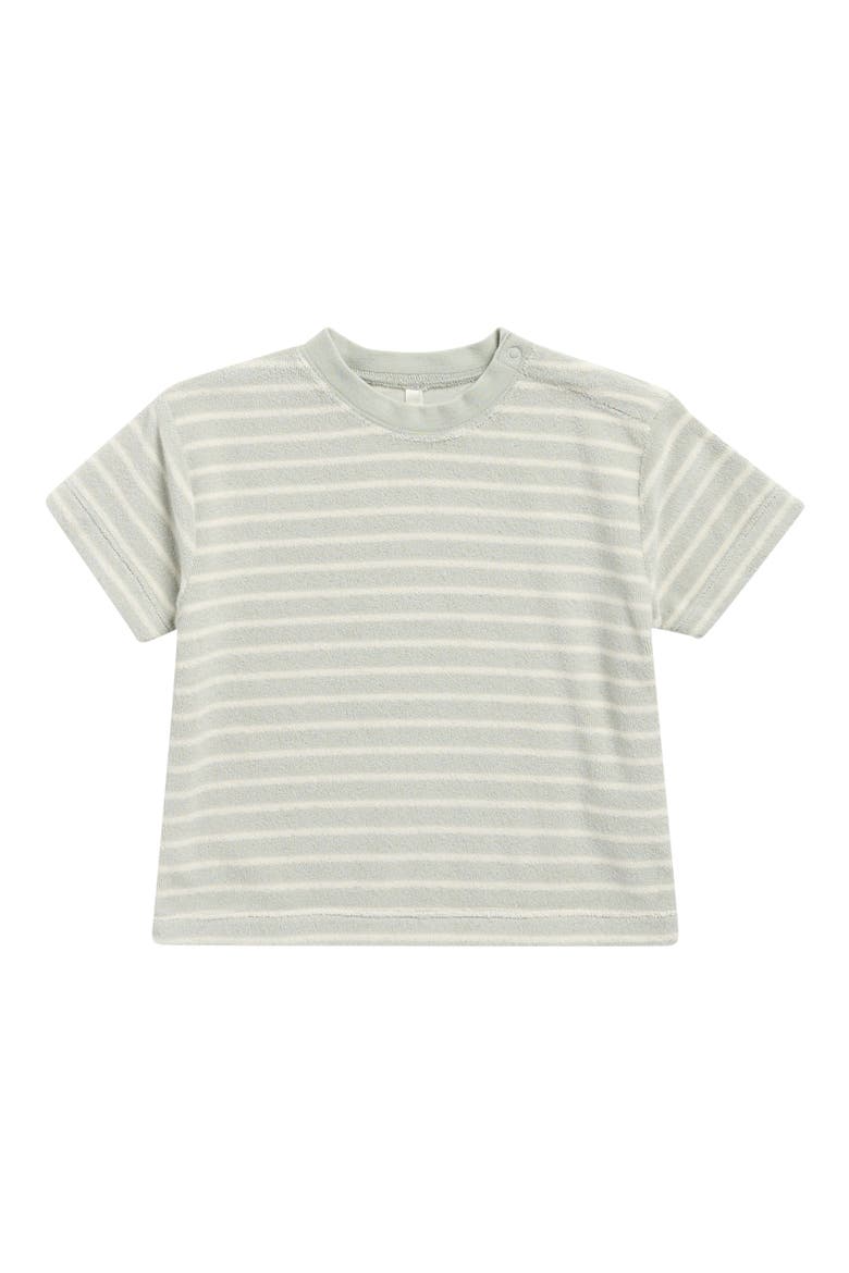 Seafoam Stripe Cotton Blend Terry T-Shirt, Main, color, SEAFOAM