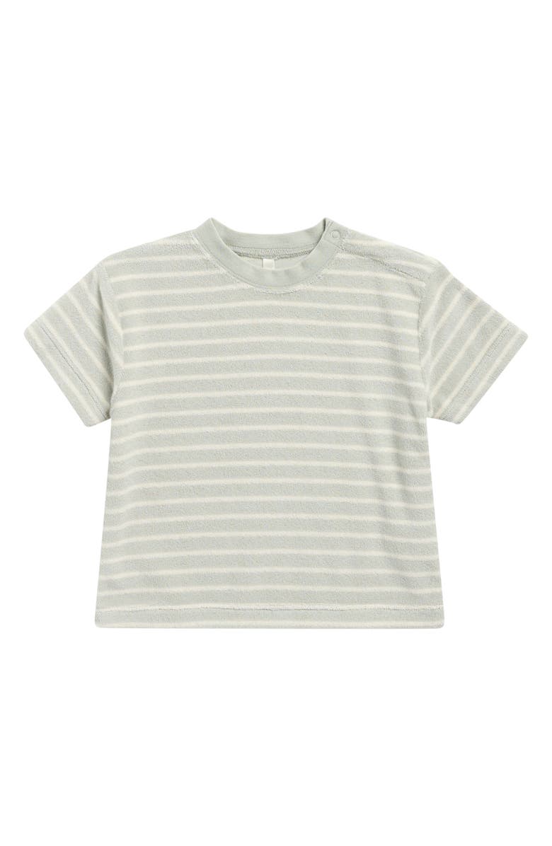 Rylee + Cru Seafoam Stripe Cotton Blend Terry T-Shirt, Main, color, Seafoam