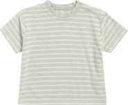 Rylee + Cru Seafoam Stripe Cotton Blend Terry T-Shirt