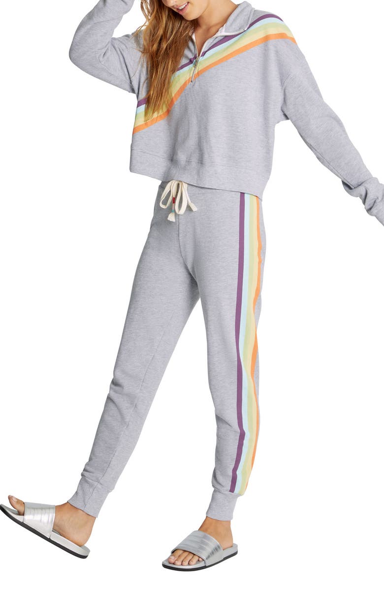 Wildfox Rainbow Half Zip Sweatshirt, Alternate, color, 