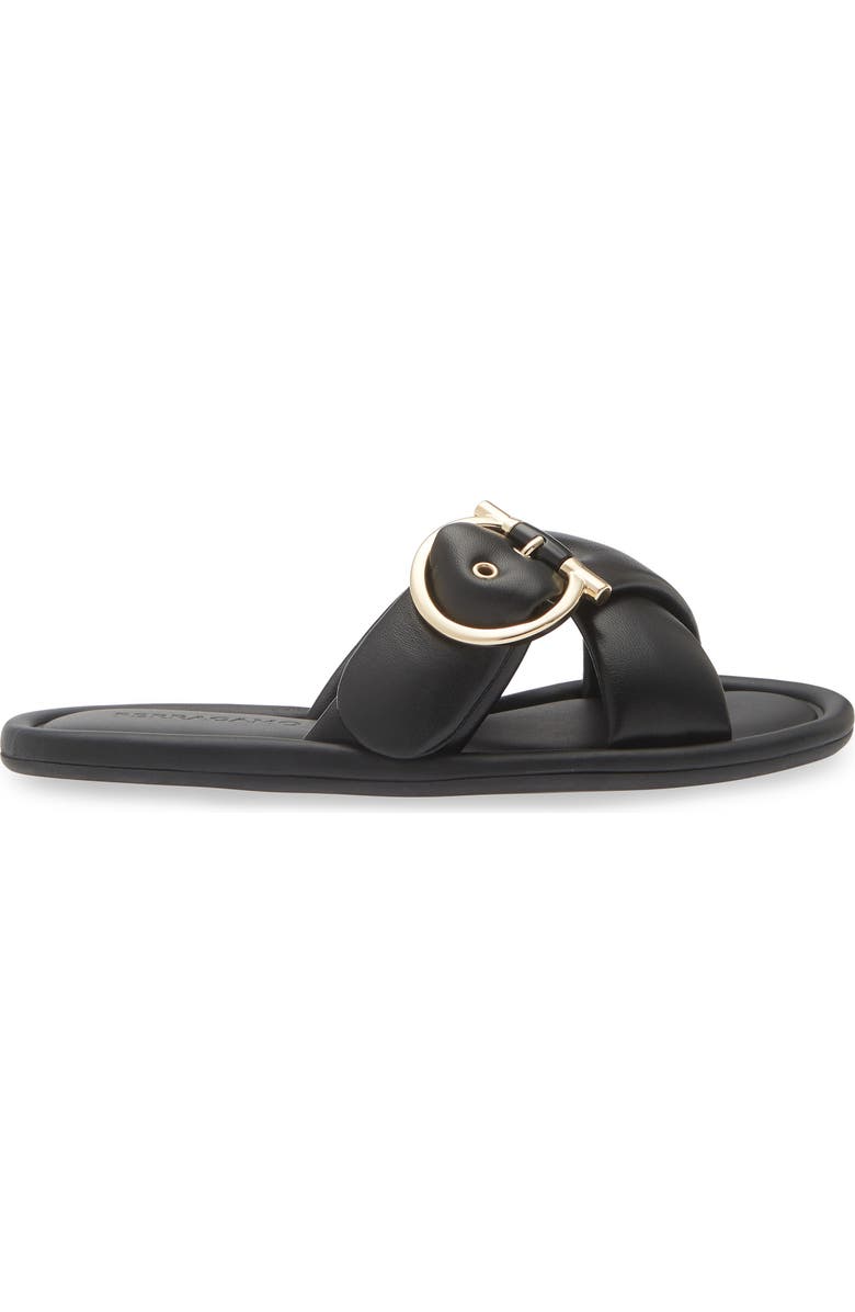 FERRAGAMO Elyzia Gancio Buckle Slide Sandal, Alternate, color, Black