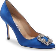 Manolo Blahnik Hangisi Crystal Buckle Pump