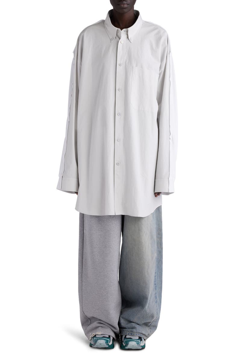 Balenciaga Twisted Seam Baggy Wide Leg Jeans, Alternate, color, 