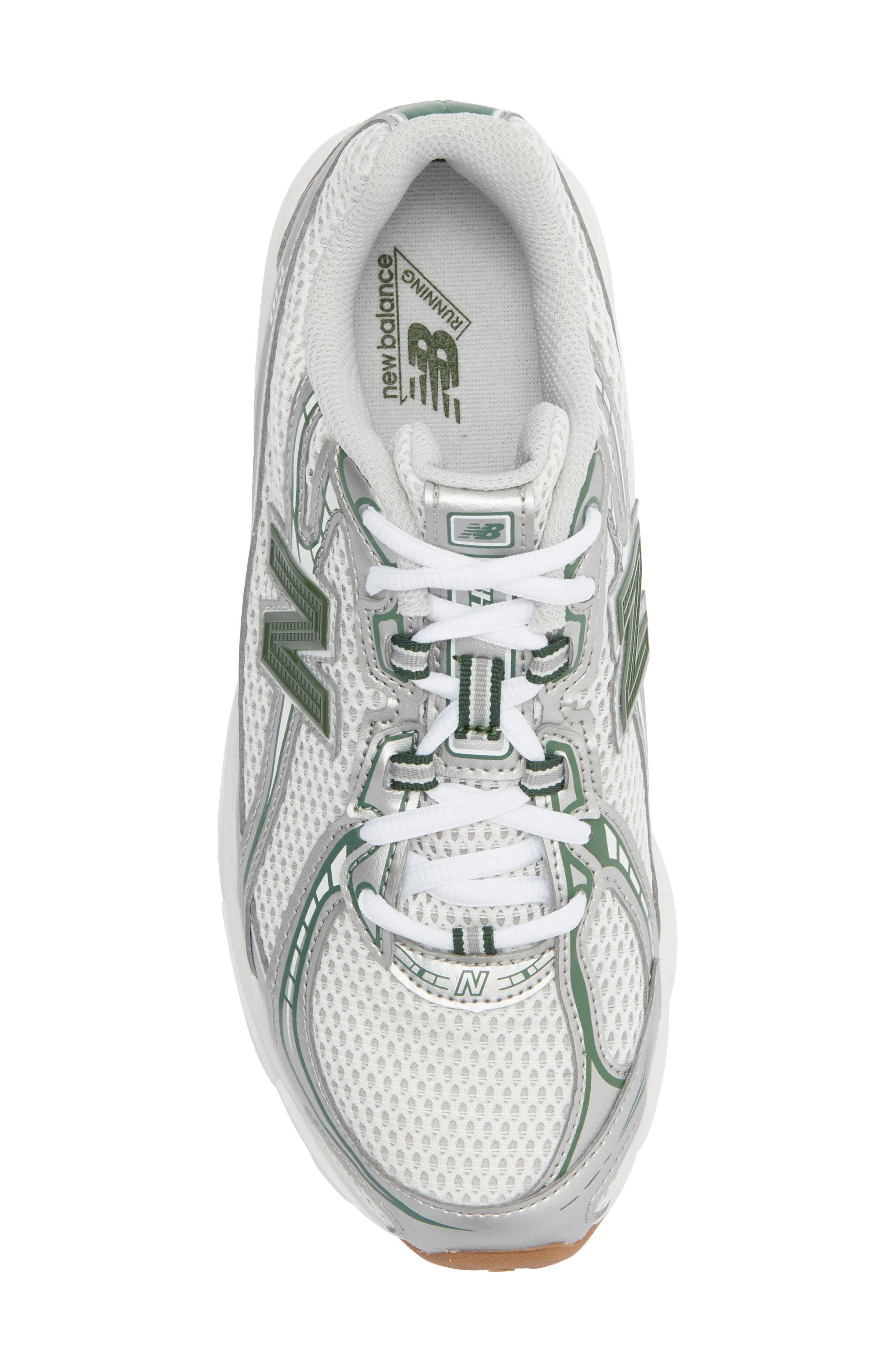 New Balance Kids' 740 Sneaker, Alternate, color, Silver Metallic/ Alpine Green