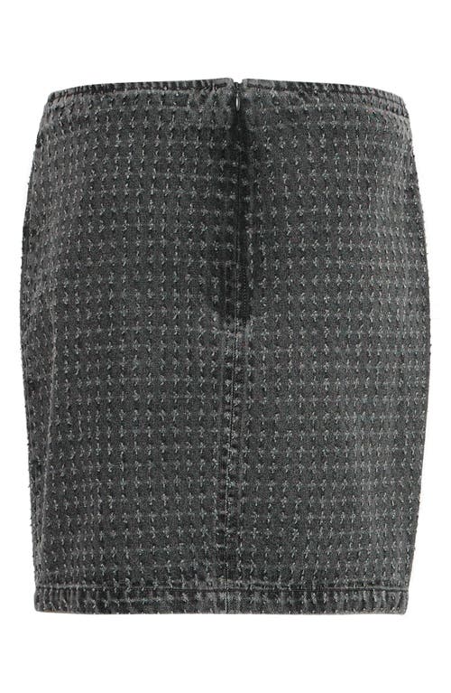 Ichi Faded Denim A-line Skirt In Washed Black