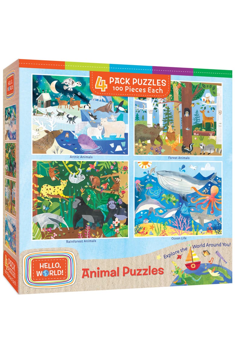Hello, World! 100pc Puzzles 4-Pack, Main, color, Multicolor