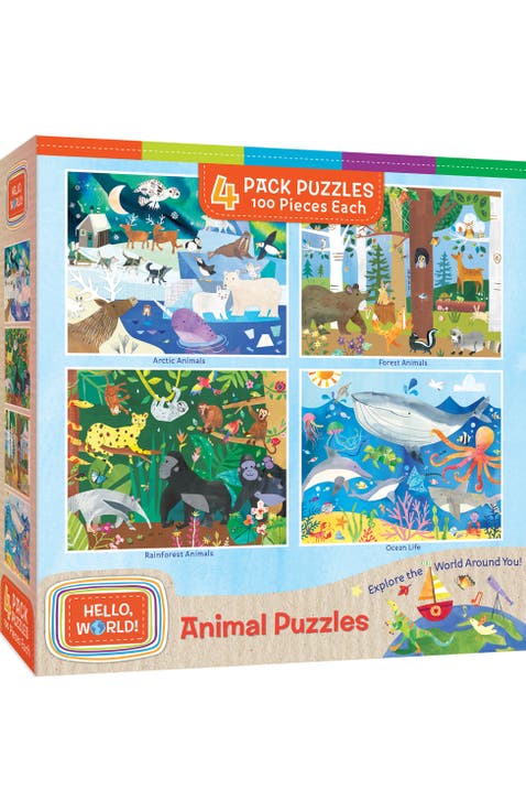Hello, World! 100pc Puzzles 4-Pack